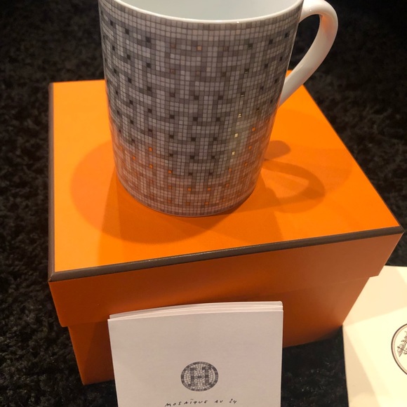 Authentic Brand New Hermes Mosaique au 24 Mug Platinum Silver with box - Picture 4 of 5